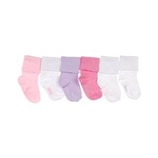 Esprit Solid Style 6 Pack Cuffed Socks (Sizes 12M   24M)