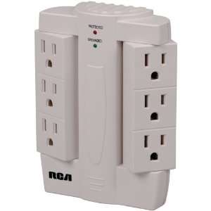  RCA PSWTS6 6 OUTLET SURGE PROTECTOR WALL TAP RCAPSWTS6 