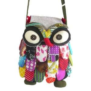   Handmade Adorable Patchwork Owl Sling Bag Shoulder Bag Full Color 1