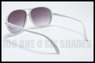 RETRO Style Round Aviator Sunglasses for Men and Women Oversized WHITE 