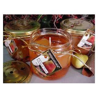  Spiced Pear Scented Gel Wax Candle in Preserve Jar 10 Oz 