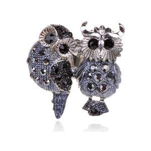   Alloy Owl Pair Couple Bird Perch Tree Branch Adjustable Ring Jewelry