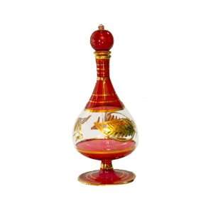  Hand Blown Glass Antique Perfume Bottle with Hand Painted 