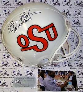 BARRY SANDERS SIGNED OKLAHOMA STATE FULL SIZE AUTHENTIC PRO HELMET 88 