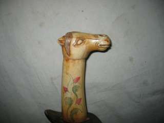 Ox bone sculpture Scimitar of head of the horse shape  