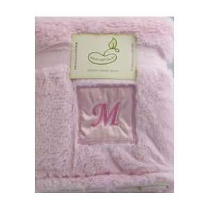  Monogram Fleece Crib Throw Pink M Baby