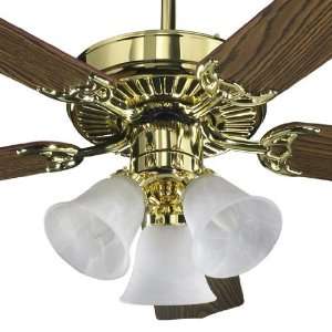  77525 1602 3 Light Ceiling Fan   Polished Brass