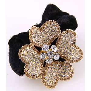    New Style Crystals Ponytail Holder Brown Color 