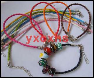 100pcs mix leather bracelet cord fit charm beads 20cm  