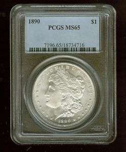 1890 Silver $1 PCGS MS 65 Morgan Dollar  