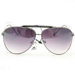  Lens Technology   Aviator Sunglass F734 Metallic grey + Purple Lens 