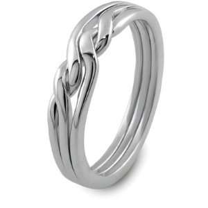    LADIES 3 band STERLING SILVER CHAIN Puzzle Ring LS 3CN Jewelry