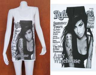 Amy Winehouse R&B Soul Jazz WOMEN TOP T SHIRT DRESS S M  