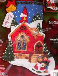 Bucilla O’ HOLY NIGHT STOCKING Church & Carolers Felt Christmas Kit 