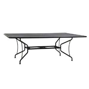   Rectangular Metal Patio Dining Table with Umbrella Hole Patio, Lawn