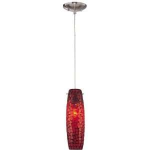    Pendant Ceiling Lamp with Red Mosaic Mosaic Shade