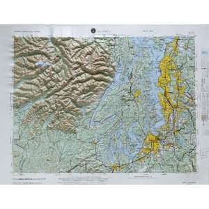SEATTLE REGIONAL Raised Relief Map in the state of Washington with 