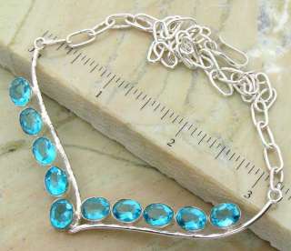 BEAUTIFUL BLUE TOPAZ & .925 STERLING SILVER necklace  