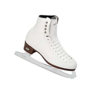  Riedell 133 TS White Ladies Figure Ice Skates with Quest 