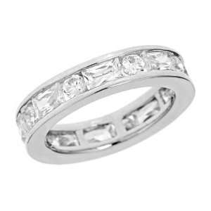  Tiffany Inspired Celebration Eternity Ring in White Cubic 