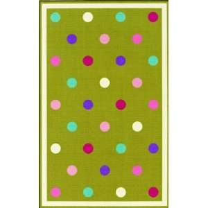  Kids Area Rugs Girls Polka Dots Childrens 4x6 Celery 