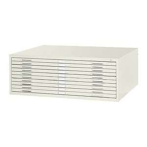 SAFCO 10 Drawer Flat Files   Color White   Size 16 1/2 x 46 3/8 x 