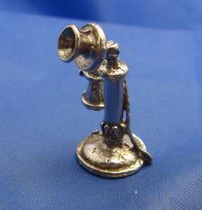 Vintage Silver Candlestick Telephone Charm hallmarked  