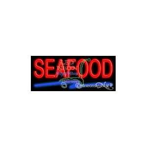 Seafood Neon Sign 24 inch tall x 10 inch wide x 3.5 inch deep outdoor 