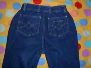 vtg OSCAR de la RENTA ladies sz 10 High Waist Dark Blue JEANS Talon 42 