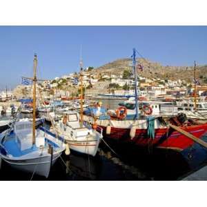  Small Boats in the Harbour of the Island of Hydra, Greek 