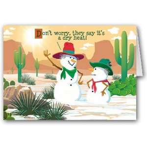  Dry Heat Western Snowman Funny Christmas Card   12 cards 