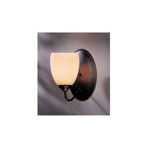    ZW83 Simple Lines 1 Light Wall Sconce in Black with Soft Amber glass