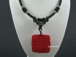 Chinese Cinnabar Zodiac Jewelry Necklace Pendant Rat  