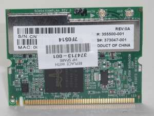 HP Compaq X6000 Mini PCI Wireless Card 374713 001  