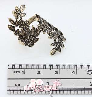 Old Bronze Plated Fashion Pretty Copper colour Retro Long Leaf Flower 