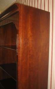   Solid Cherry 76 Tall Lighted Bookcase China Cabinet Wall Unit  