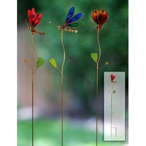   Assorted Glass and Metal Insect Garden Stakes Patio, Lawn & Garden