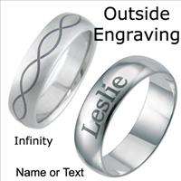 Custom Engraved Domed Tungsten Ring Wedding Band sz4 18  