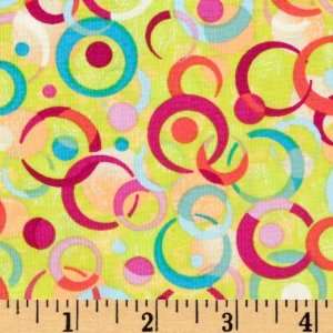  44 Wide Frenzy Circles Lime Fabric By The Yard Arts 