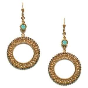   Filigree Hoop Earrings with Pacific Opal Swarovski Crystals Jewelry