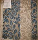  Osborne Little Prunier Blue Flocked Leaf Designer Fabric Sample
