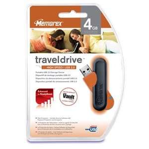  MEMOREX Flash Drive, USB 2.0, 4GB, Travel Drive CL 