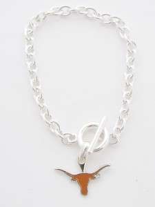 Texas Longhorns Silver Bracelet Jewelry UT OR  