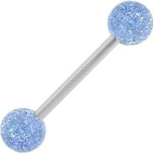  Blue Ice Glitter Barbell Tongue Ring Jewelry