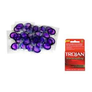   Latex Condoms Lubricated 48 condoms Plus TROJAN ELEXA VIBRATING RING