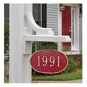  Hanging Address Plaque, 2 Sided Oval (1 Line) Patio, Lawn 