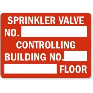 Sprinkler Valve No. _____ Controlling Building No._____ _____Floor 