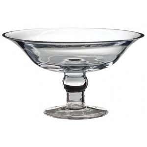 Modern Round Glass Stemmed Centerpiece Serving Bowl  