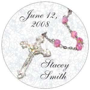 Wedding Favors Pink Rosary Design Personalized Premium Lip Balm 