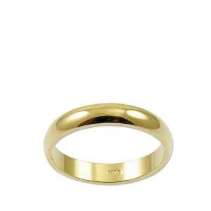   Yellow Gold, Classic Plain Polished Band Ring 4mm Wide Size 5 Jewelry